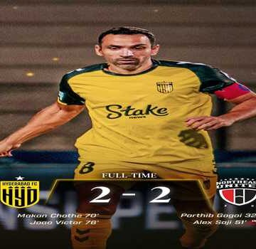 Hyderabad FC & NorthEast United FC settle for a point each in ISL