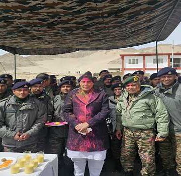 Rajnath Singh commended soldiers for their determination, valour and sacrifices