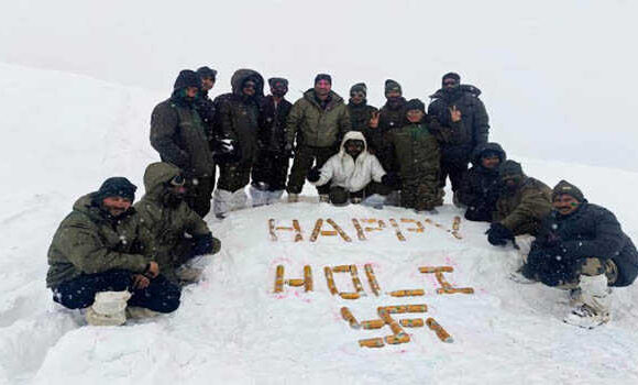 Security forces celebrate Holi in Kashmir