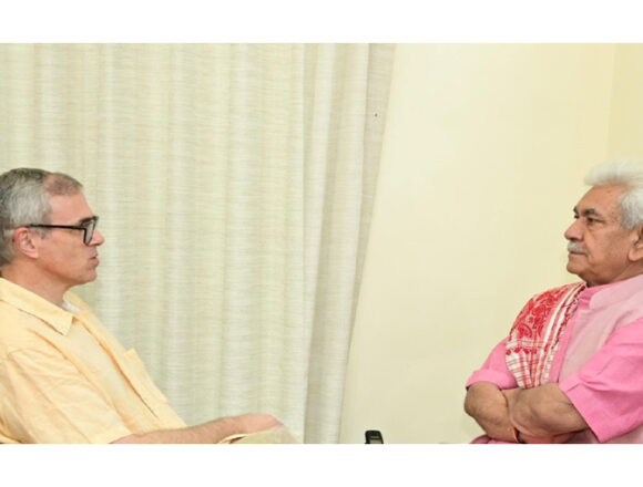 JK CM Omar Abdullah calls on LG Manoj Sinha