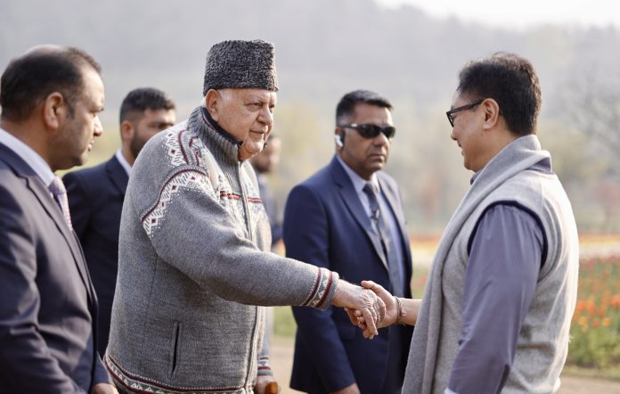KIREN-1-696x442 Briefly Came Across Omar, Farooq At Tulip Garden: Rijiju Seeks To Clarify Meeting