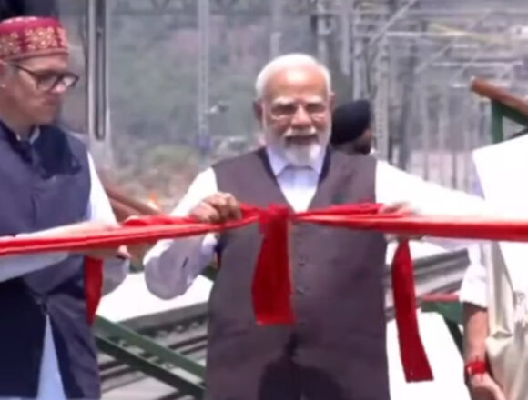 PM1 PM Modi Inaugurates World’s Highest Railway Bridge Over Chenab In J&K