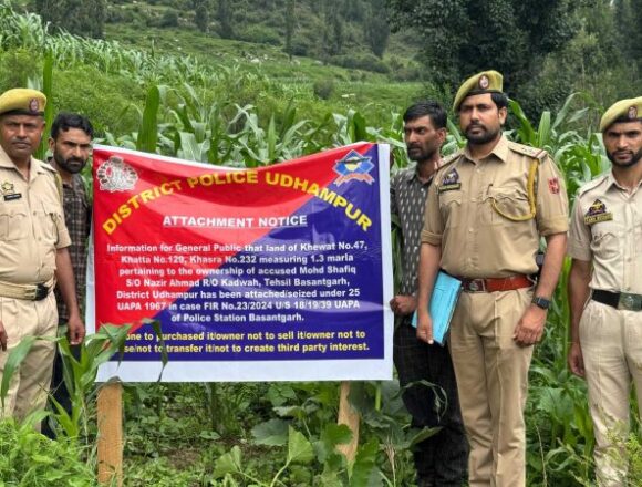 Immovable Property Of Terror Accused Attached In J&K’s Udhampur