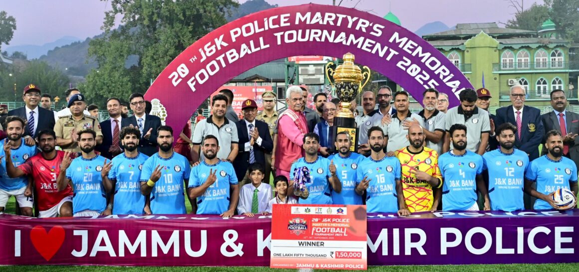 Lieutenant Governor addresses the closing ceremony of 20th J&K Police Martyr's Memorial Football Tournament at Srinagar