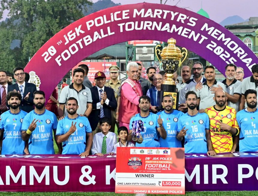 Lieutenant Governor addresses the closing ceremony of 20th J&K Police Martyr's Memorial Football Tournament at Srinagar