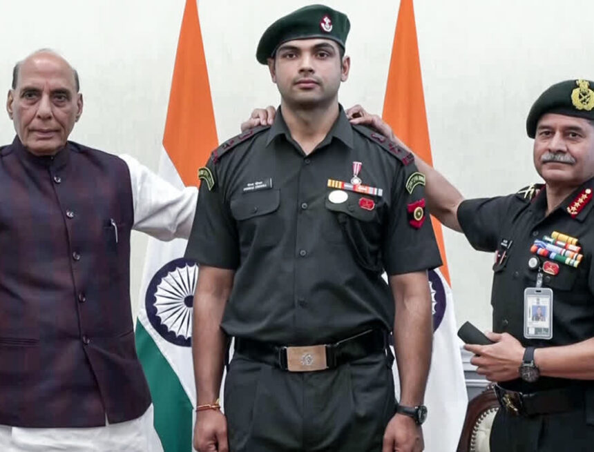 Olympic Champion Neeraj Chopra Honoured with Honorary Rank of Lieutenant Colonel