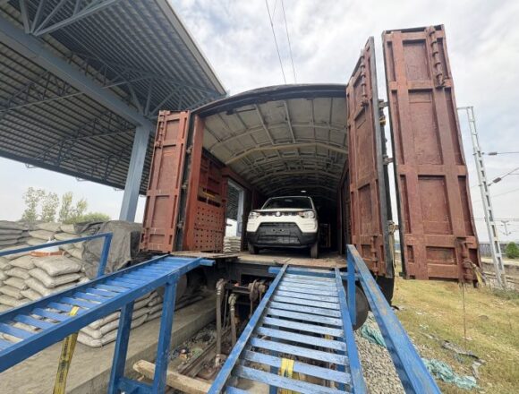 Automobile freight train makes historic arrival in South Kashmir