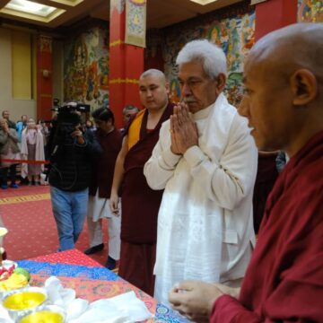 Lieutenant Governor pays obeisance to sacred relics of Lord Buddha at Geden Sheddup Choikorling Monastery at Elista, Kalmykia, Russia