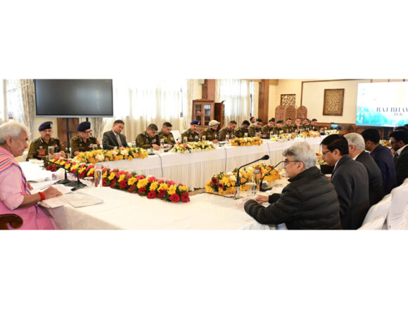 Lieutenant Governor today chairs a high-level meeting in Srinagar to review the security situation in Kashmir Division