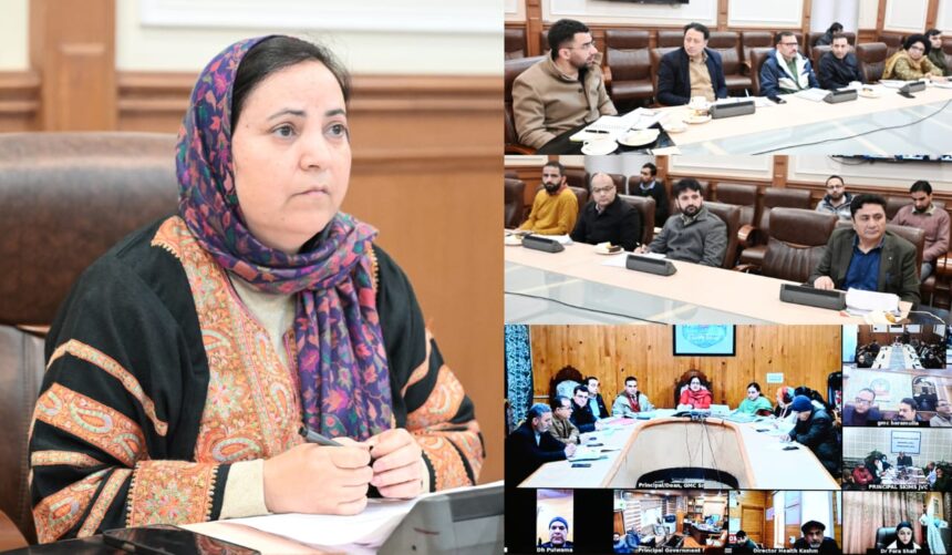 Sakeena Itoo reviews cleanliness, sanitation measures in GMCs, District Hospitals, other health facilities across Kashmir Division