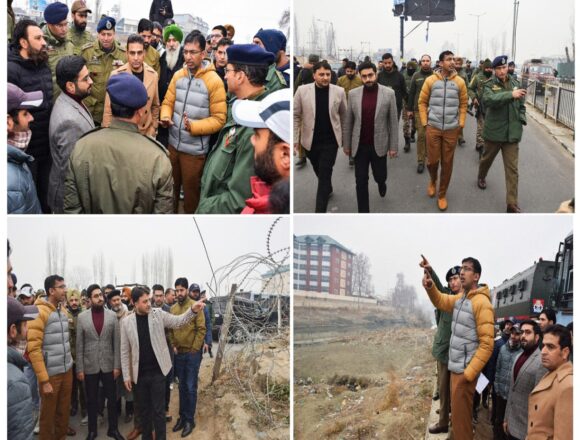 Div Com conducts spot visit of Natipora Junction and Barzulla Underpass to improve Traffic Flow