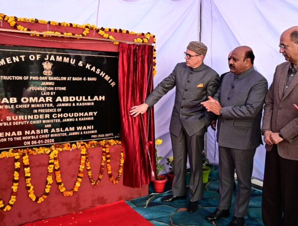 CM Omar Abdullah lays foundation stone of Dak Bungalow at Bagh-e-Bahu