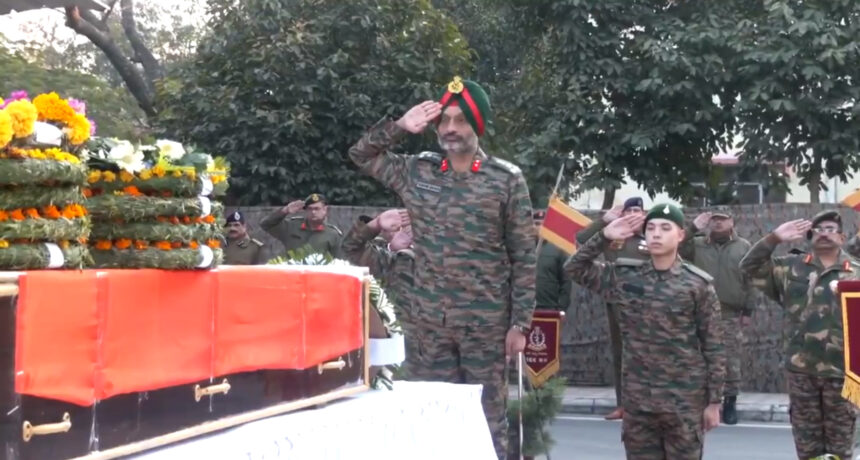 Tribute Army Officers Pay Last Tributes To Havildar Martyred In J&K’s Kishtwar Counter-Terror Operation