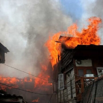 FIRE Fire breaks out in Dachigam forest area of Srinagar