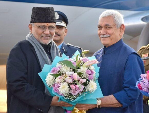 LG Manoj Sinha Receives Vice President C.P. Radhakrishnan at Srinagar Airport