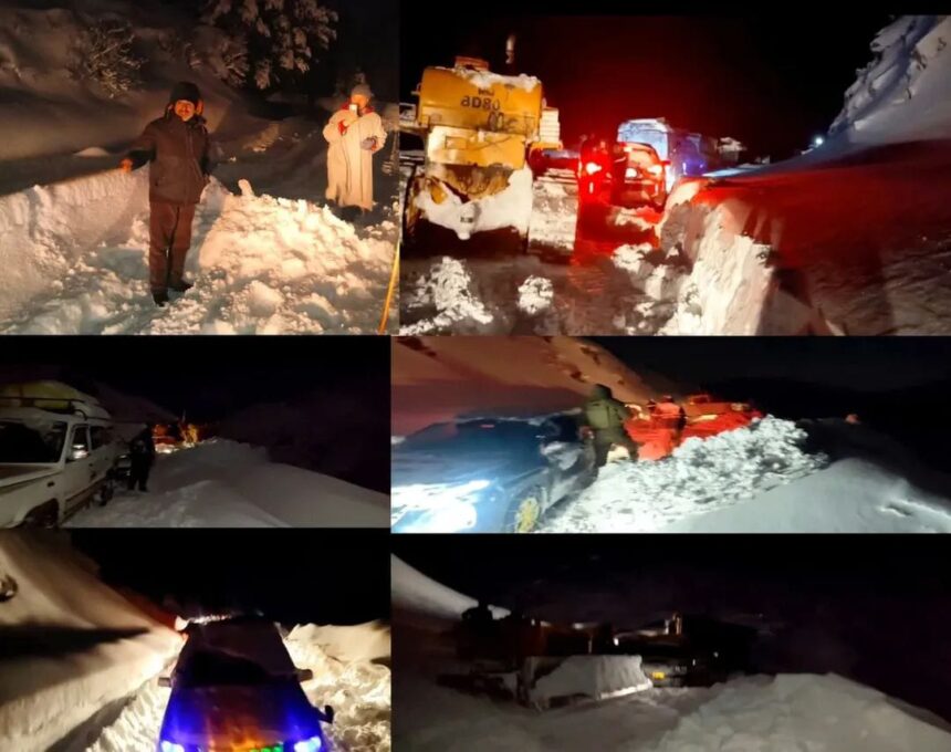 Overnight Rescue Operation Launched at Sadna Top Amid Heavy Snowfall, 35 Stranded Vehicles Evacuated