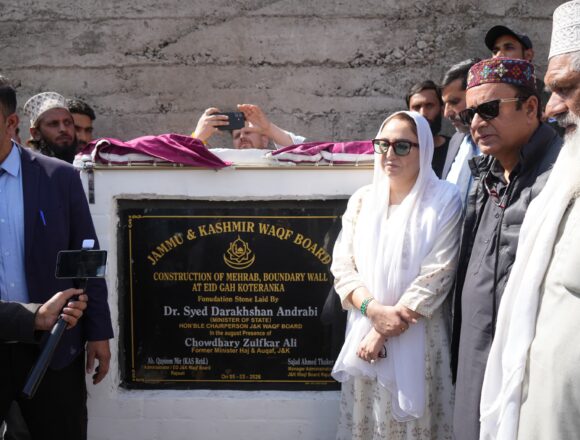 Dr Darakhshan Inaugurated Panj Peer Mosque at Rajouri and laid foundation for Eidgah construction at Kotranka Budhal