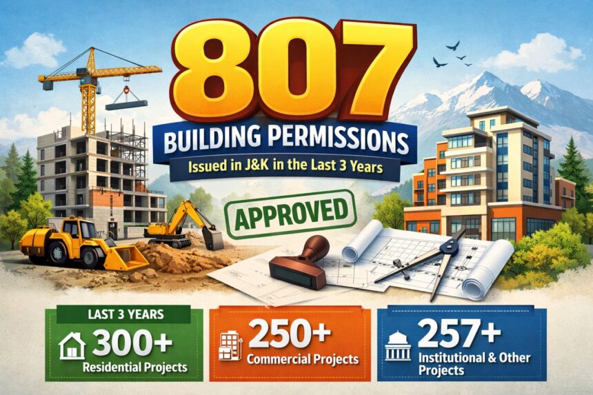 807 building permissions issued in J&K in last 3 years