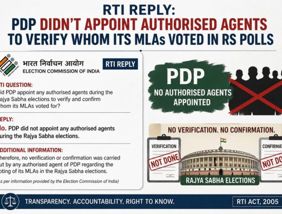 RTI reply—PDP didn’t appoint authorised agents to verify whom its MLAs voted in RS polls