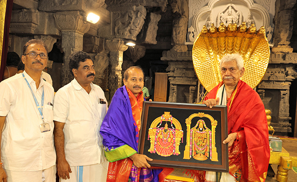 LG-6 LG Manoj Sinha Offers Prayers At Tirumala Venkateswara Temple, Performs Abhishekam Ceremony