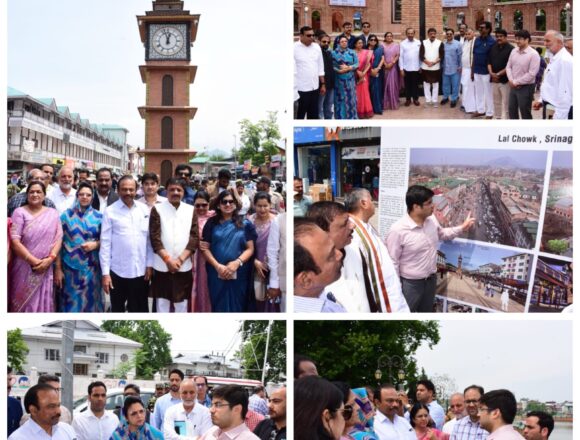 Parliamentary panel inspects riverfront, Lal Chowk smart city Projects in Srinagar